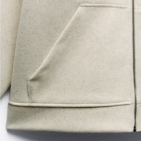 Zara Light Beige Soft Neoprene Effect Bomber - Picture 6 of 6